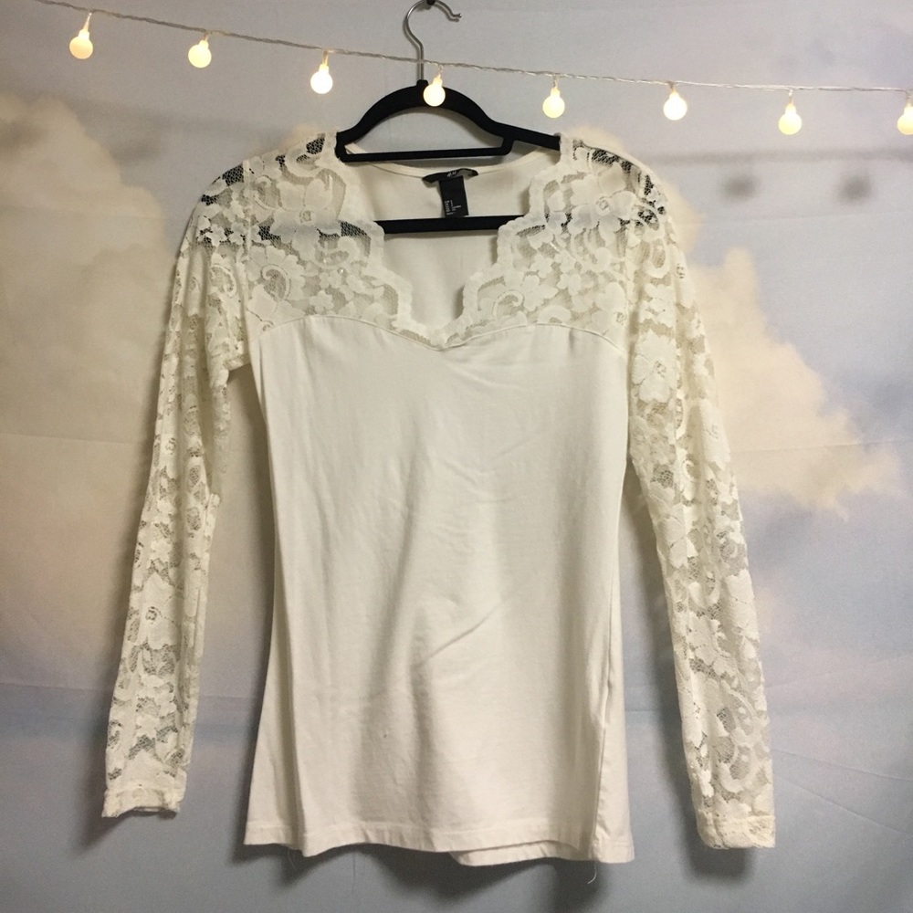 White H&M Lace Top