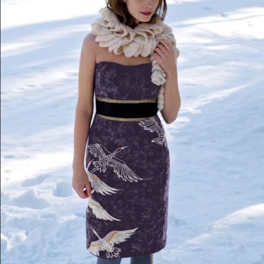 Anthropologie Floreat Midnight Migration Sheath