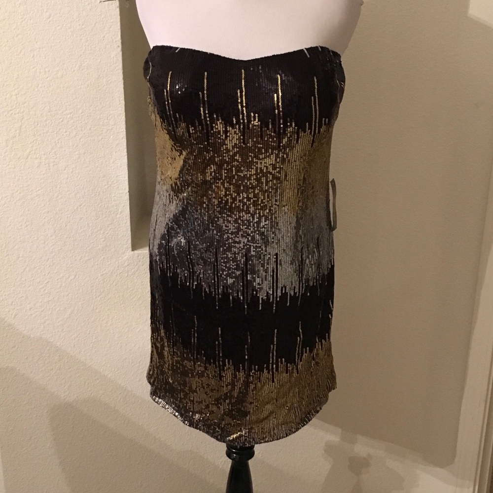 NWT: Strapless Sequins Dress