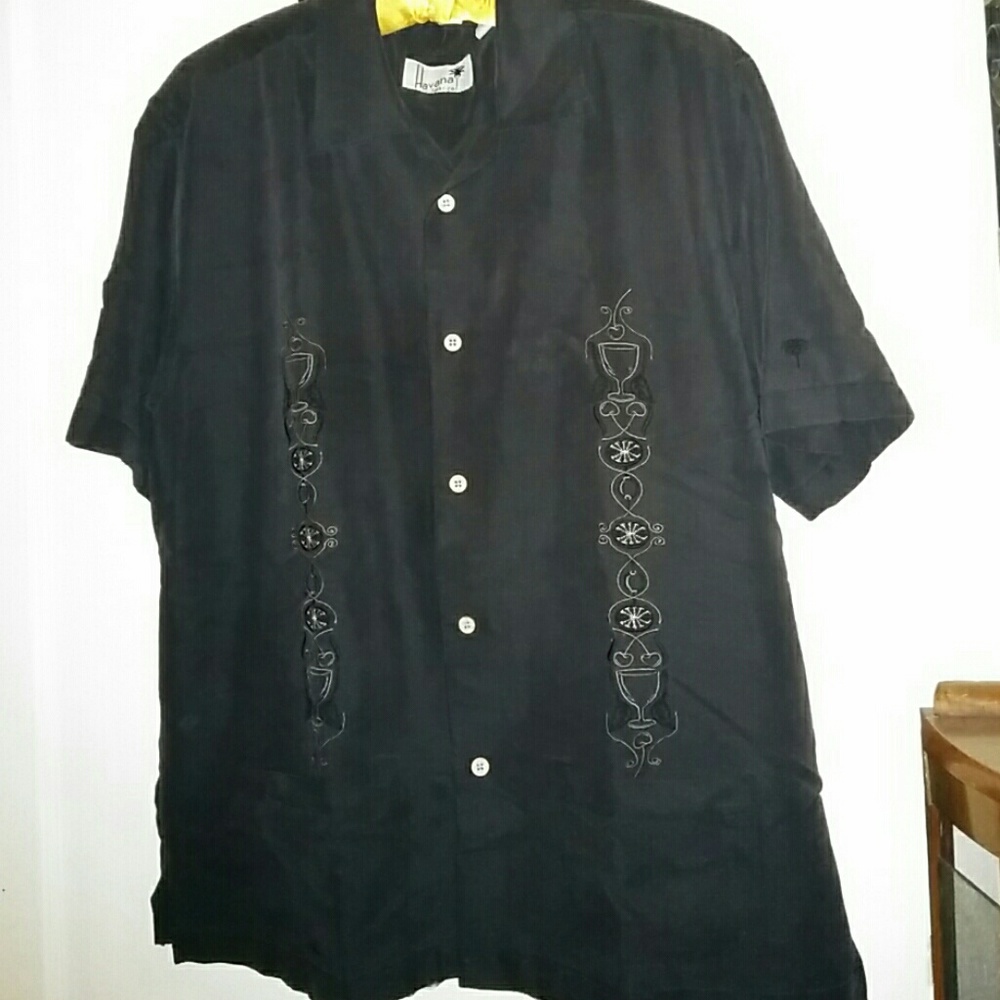 Havana Shirt Co. Black w/cocktails design