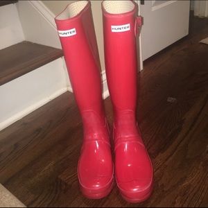 Hunter red rain boots