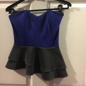 Royal Blue and black Arden B tube top