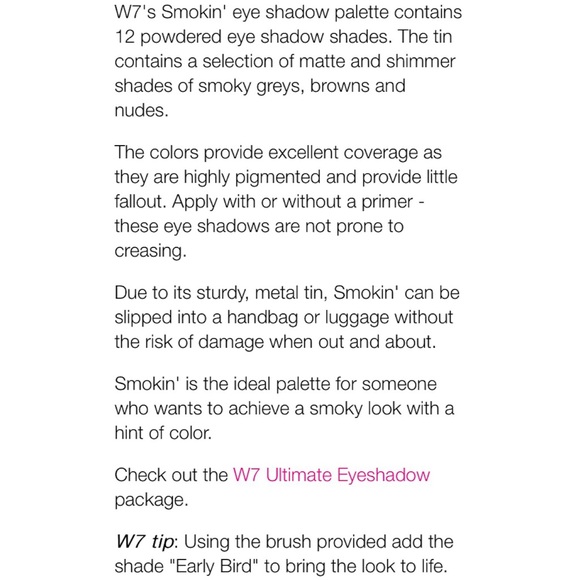 [w7] smokin' eye colour palette - Picture 3 of 3