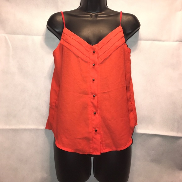 Tops - 🦄Red Chiffon button down tank