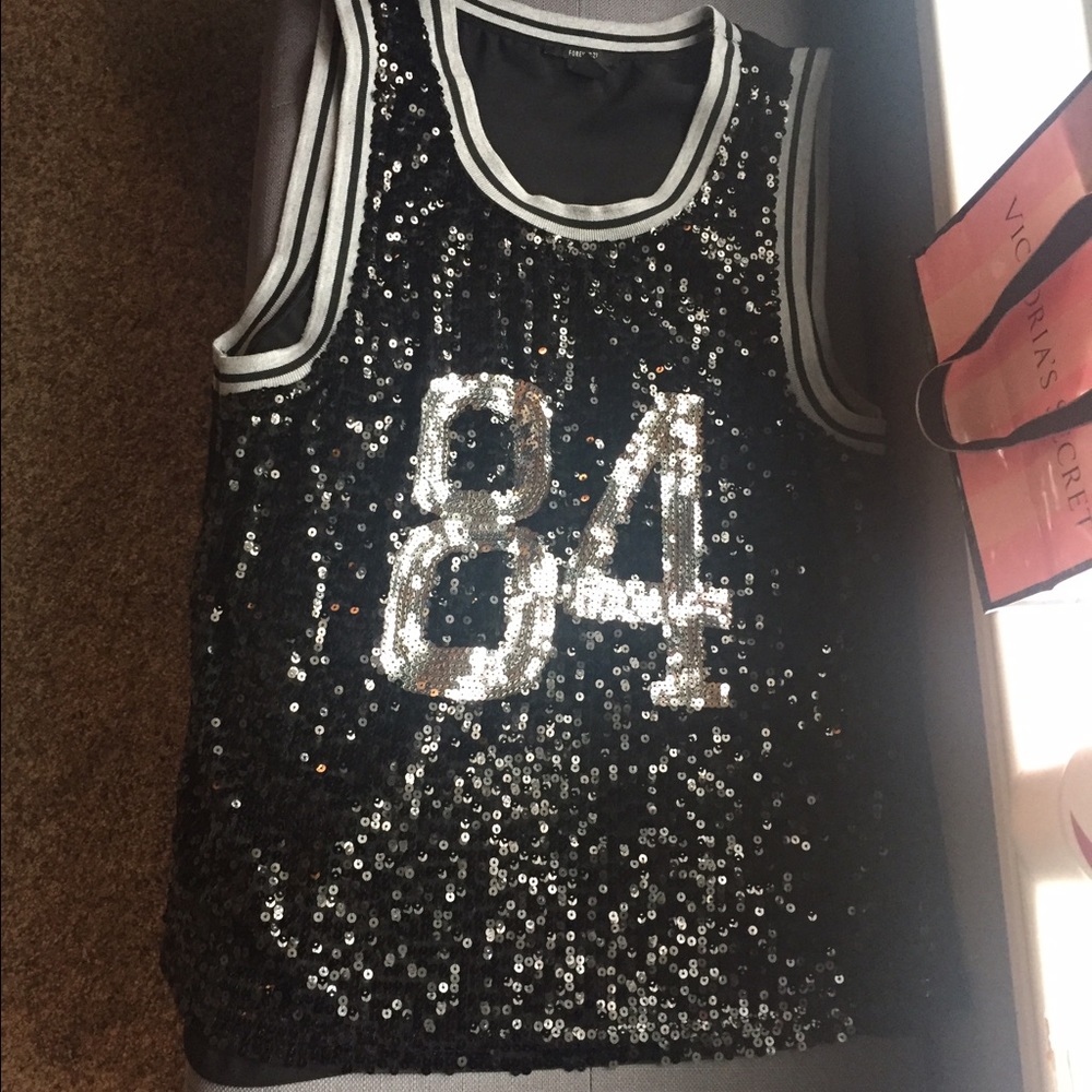 Black and silver sequin jersey
