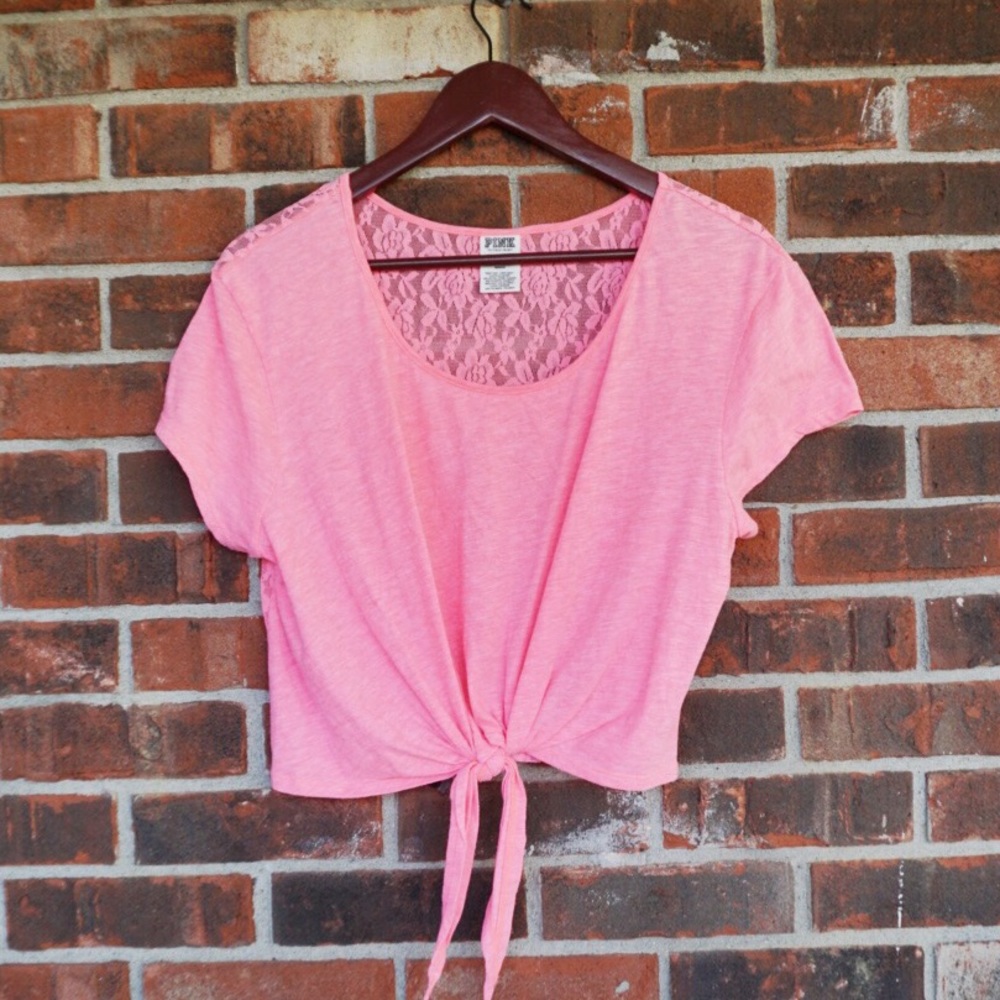 PINK Lace Crop Top Victoria's Secret