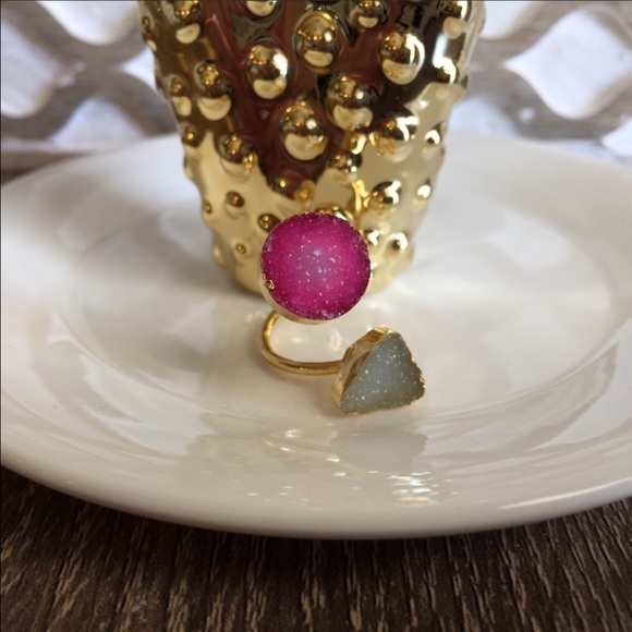 ๐One left โจ22K GP Double authentic Druzy Ring - Picture 2 of 5