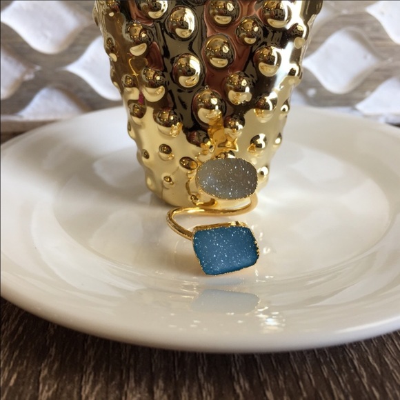 ๐One left โจ22K GP Double authentic Druzy Ring - Picture 3 of 5