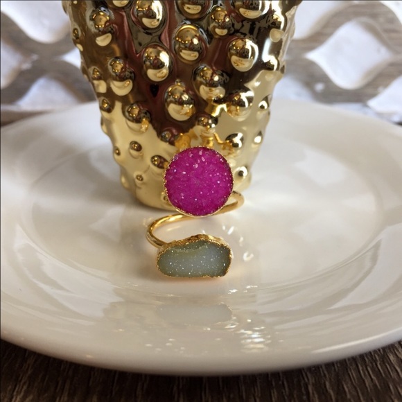 ๐One left โจ22K GP Double authentic Druzy Ring - Picture 4 of 5