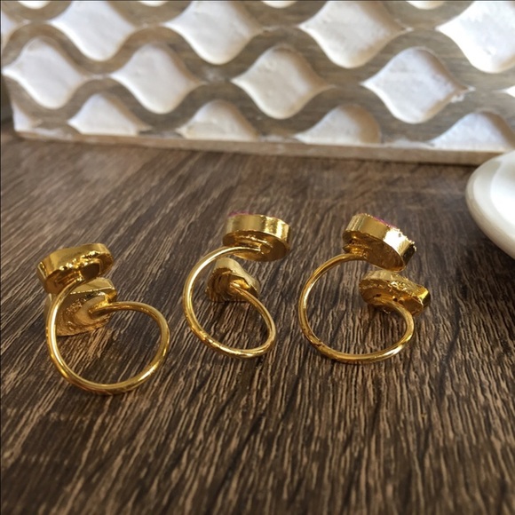 ๐One left โจ22K GP Double authentic Druzy Ring - Picture 5 of 5