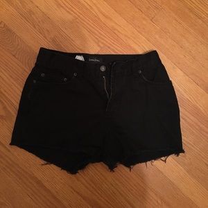 Black High Waisted Cut-off Shorts