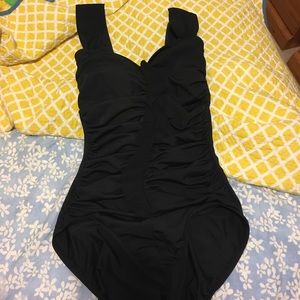 iNC black one piece swim suit