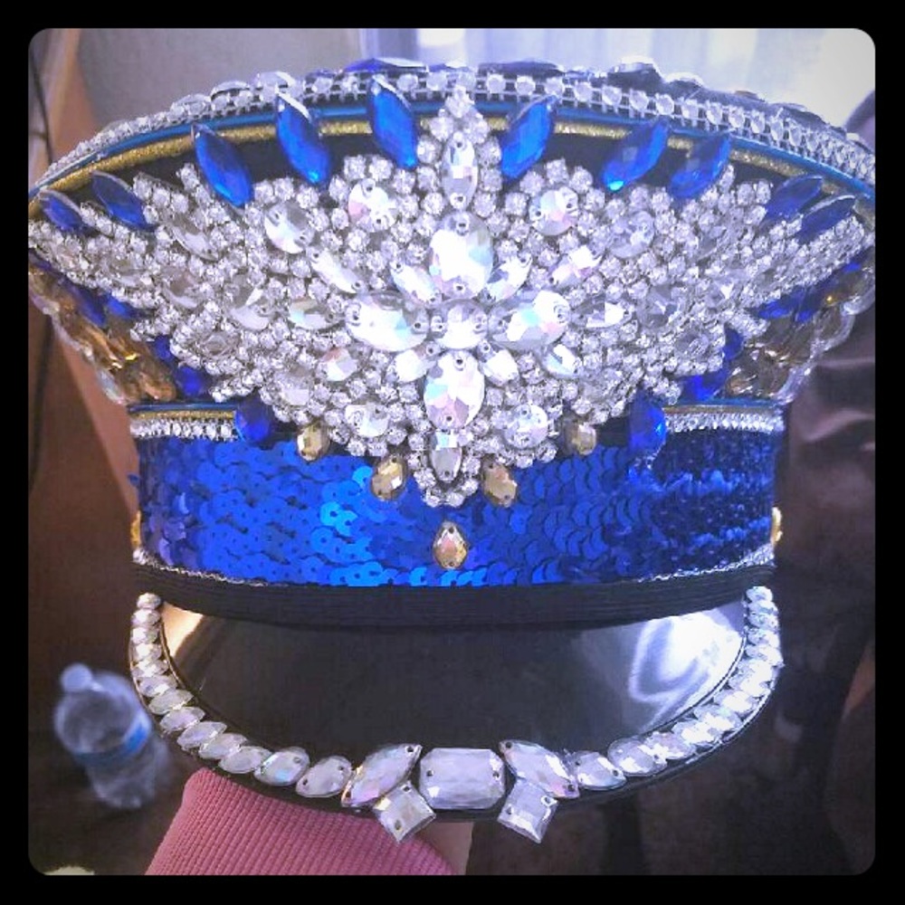Embellished blinged out captains festival hat