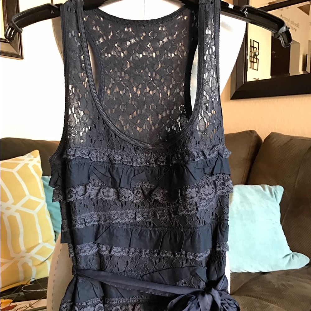 New Abercrombie Navy Lace Top