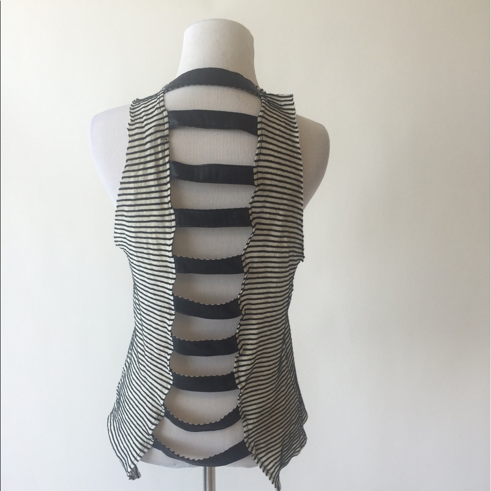 NWT Leather cut out back tank