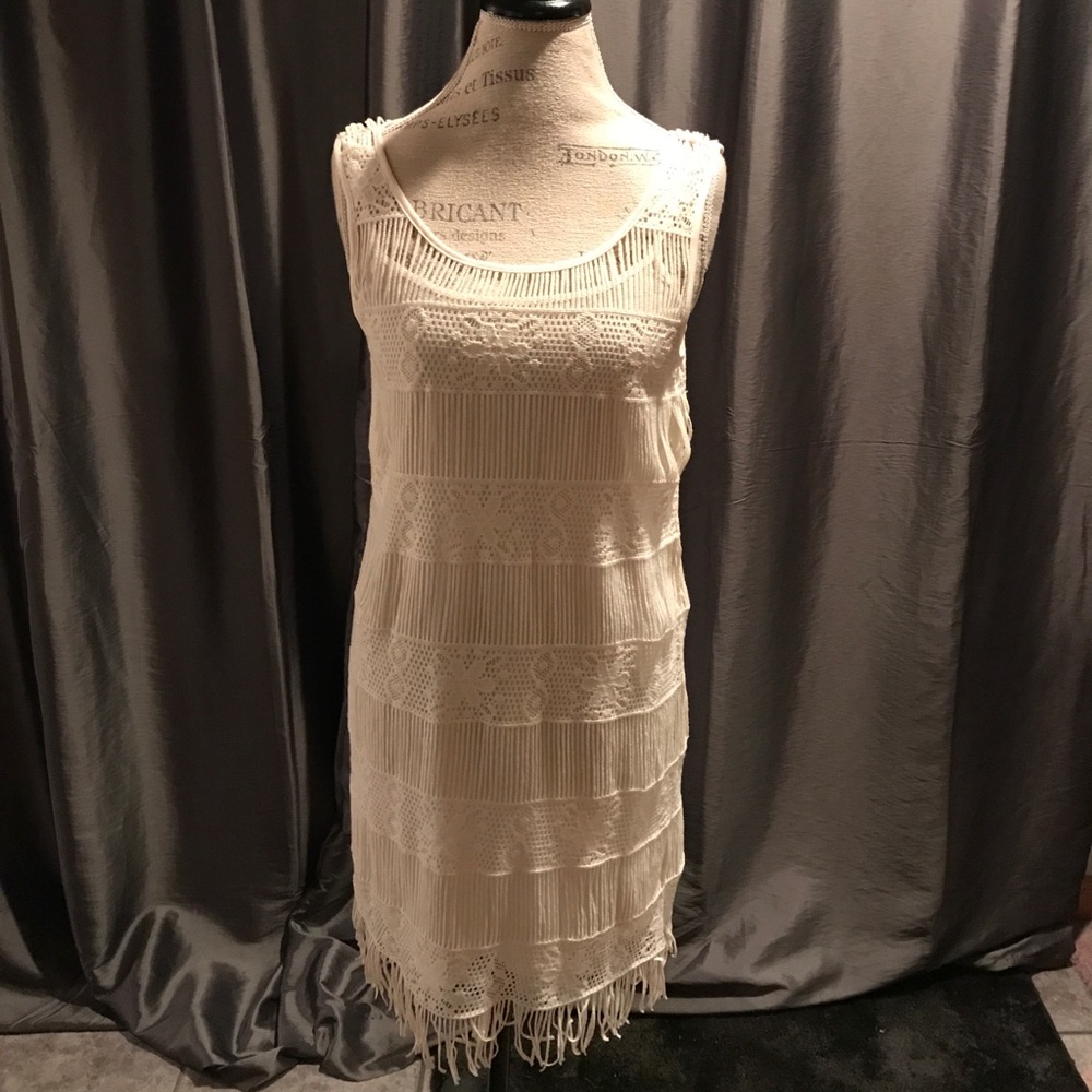 Crochet style tank dress