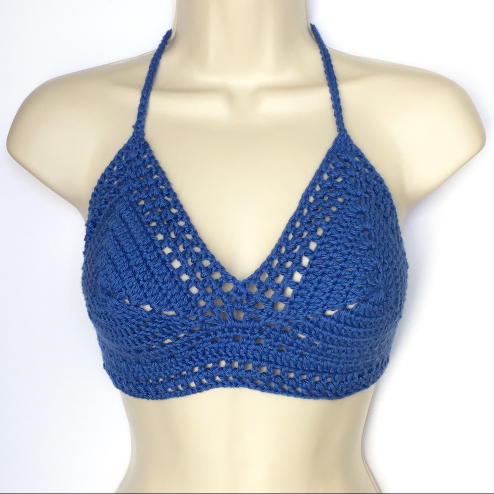 Crochet Halter Crop Top Handmade