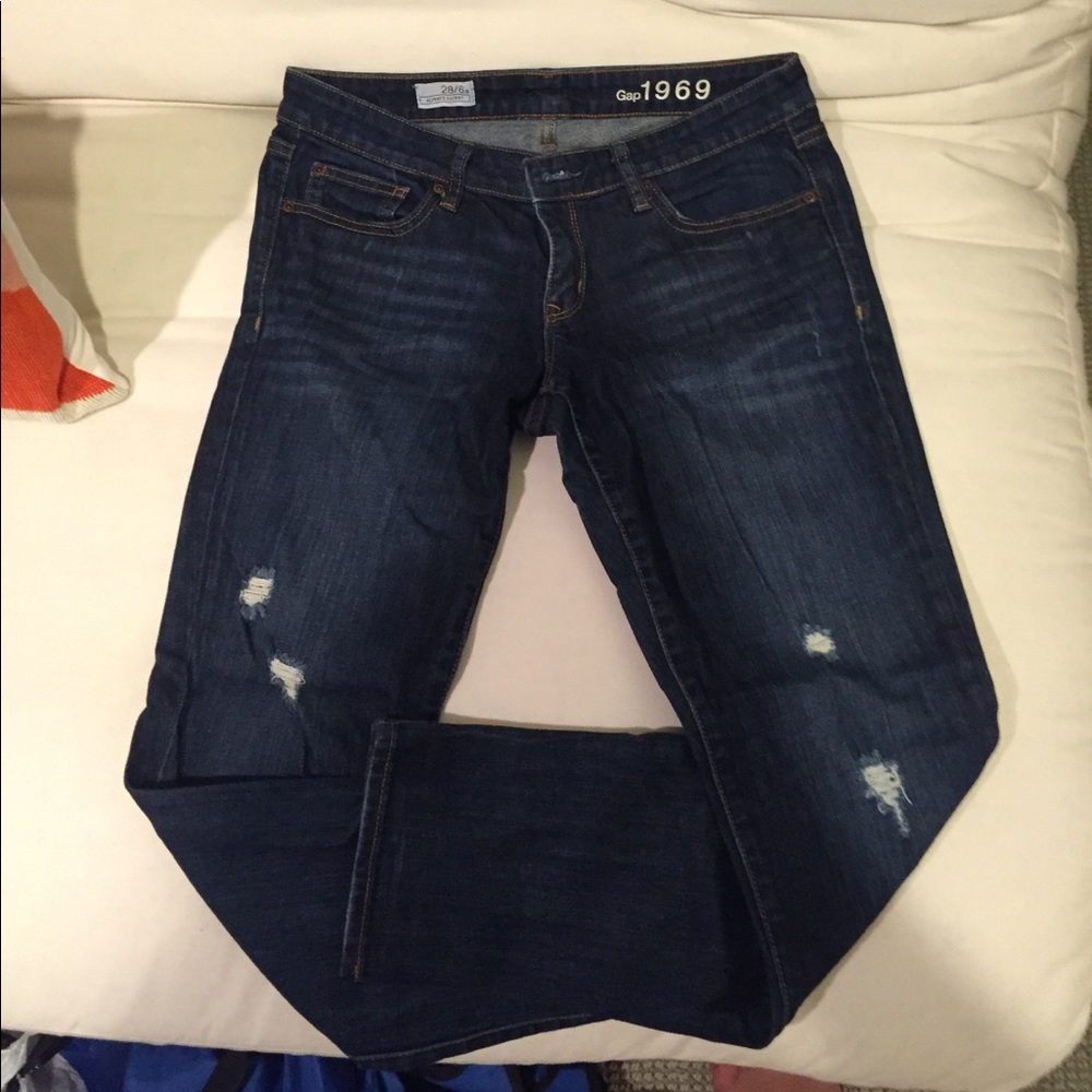 Gap dark wash ankle jeans