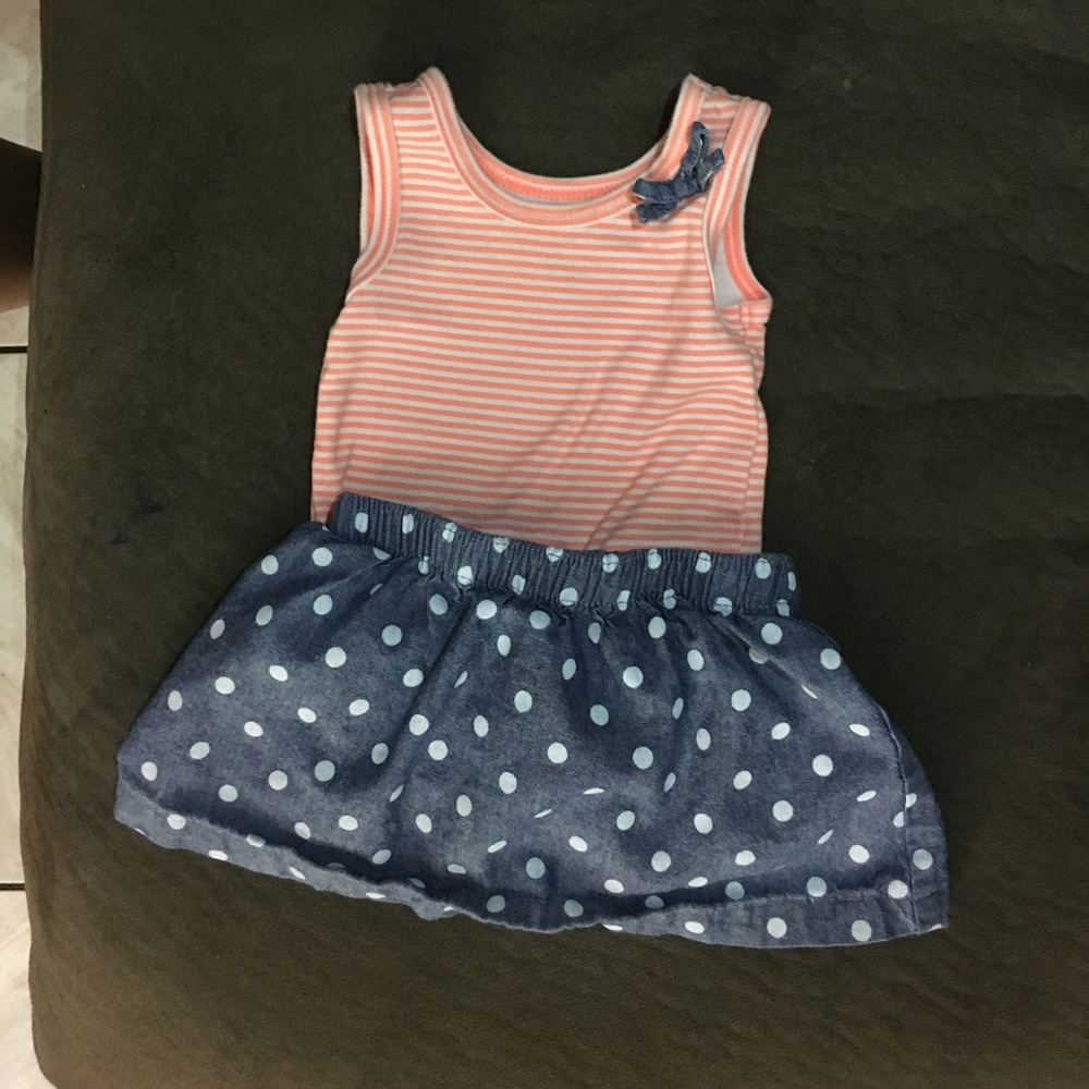 Baby girl outfit. tank top with skirt