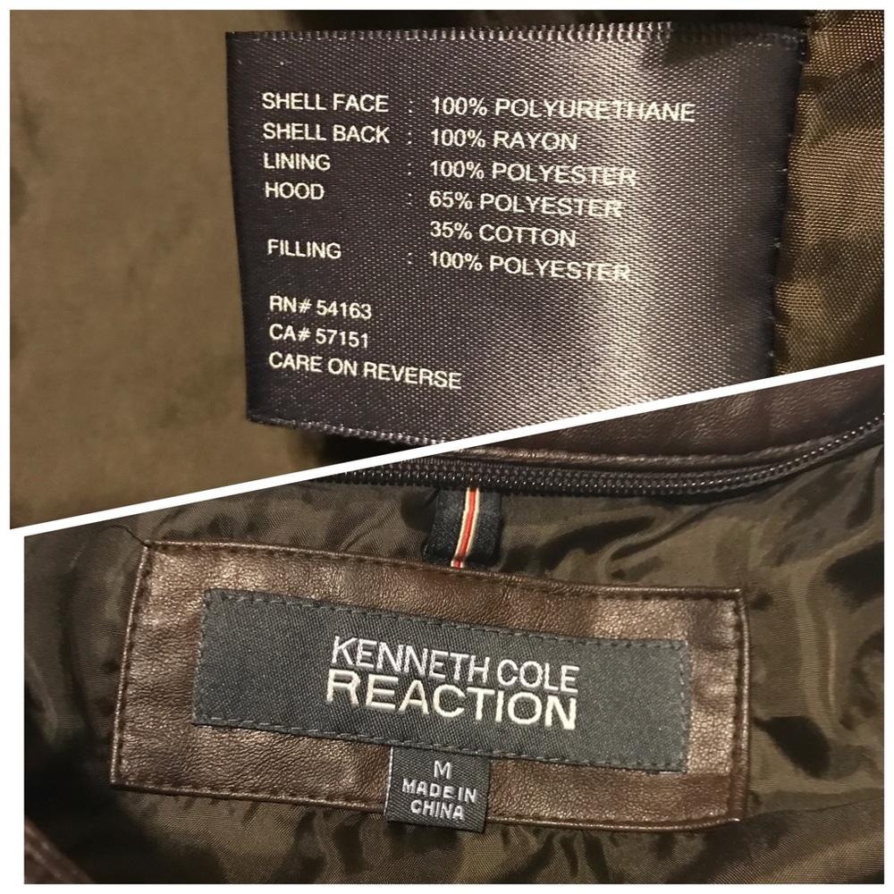 Kenneth Cole NY Hooded Faux Leather M - Picture 7 of 8