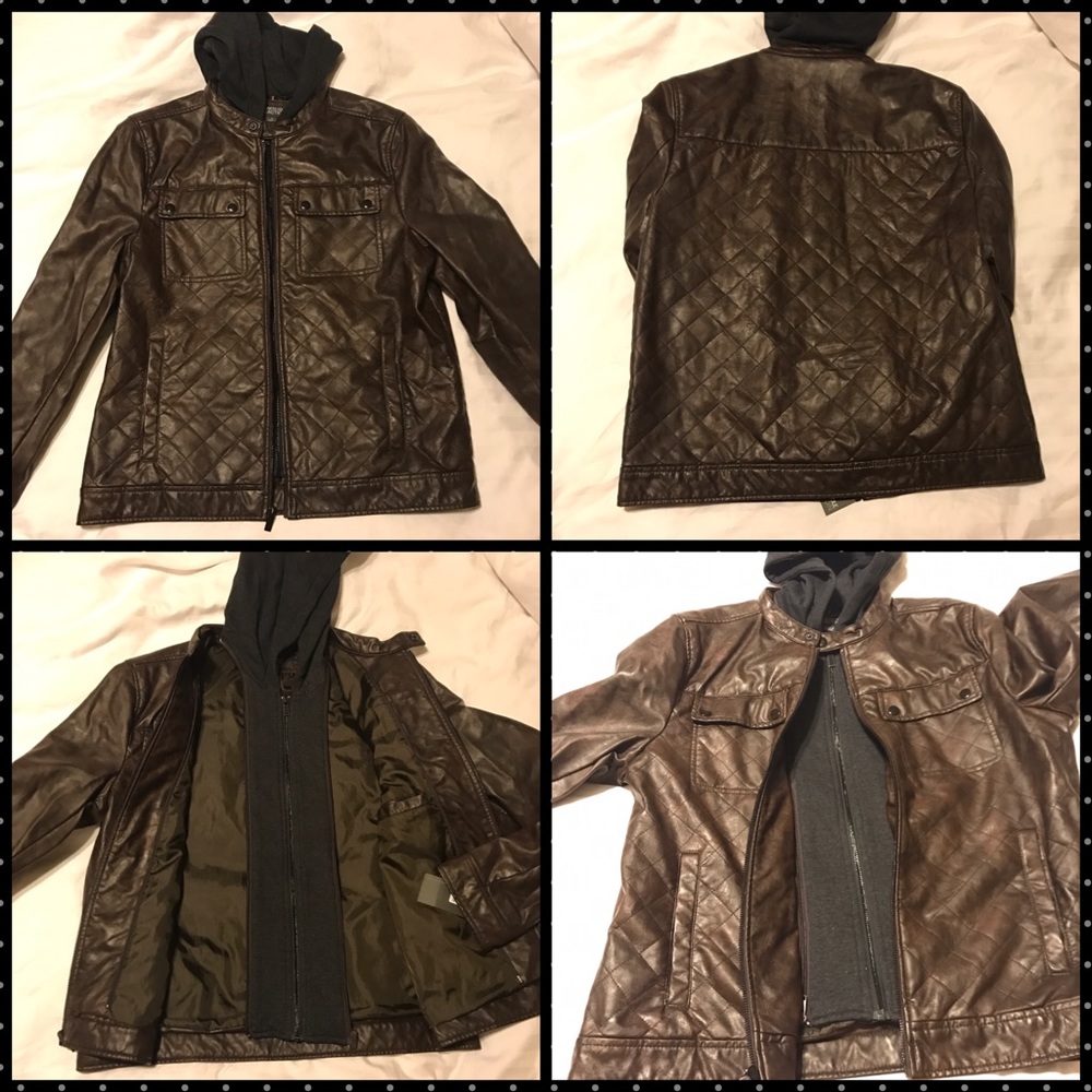 Kenneth Cole NY Hooded Faux Leather M - Picture 5 of 8