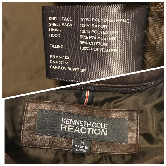 Kenneth Cole NY Hooded Faux Leather M - Picture 7 of 8