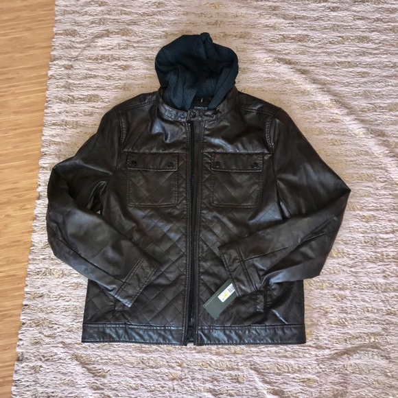 Kenneth Cole NY Hooded Faux Leather M - Picture 6 of 8