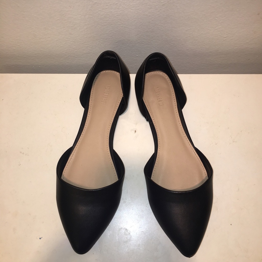 F21 black ballet flats sz 8.5
