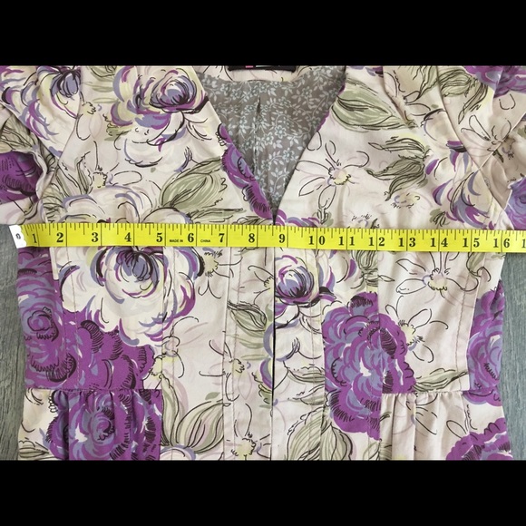 Anthropologie Elevenses Short Sleeve Purple Jacket - Picture 5 of 8