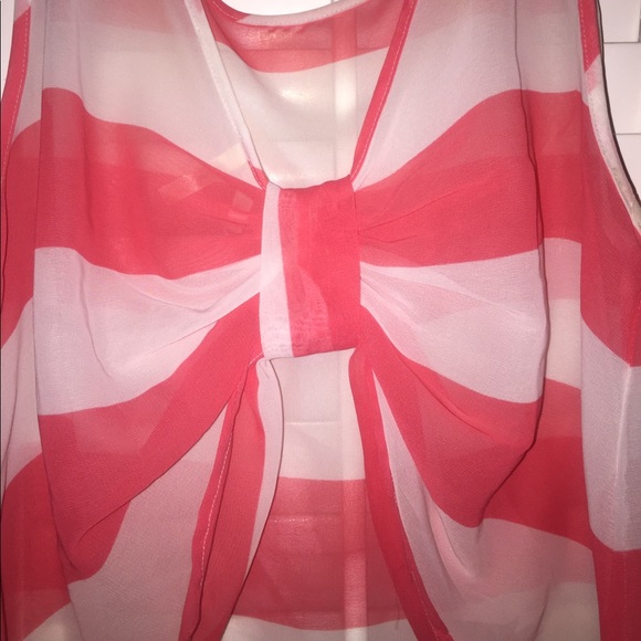 White & Pink Sheer Top - Picture 3 of 3