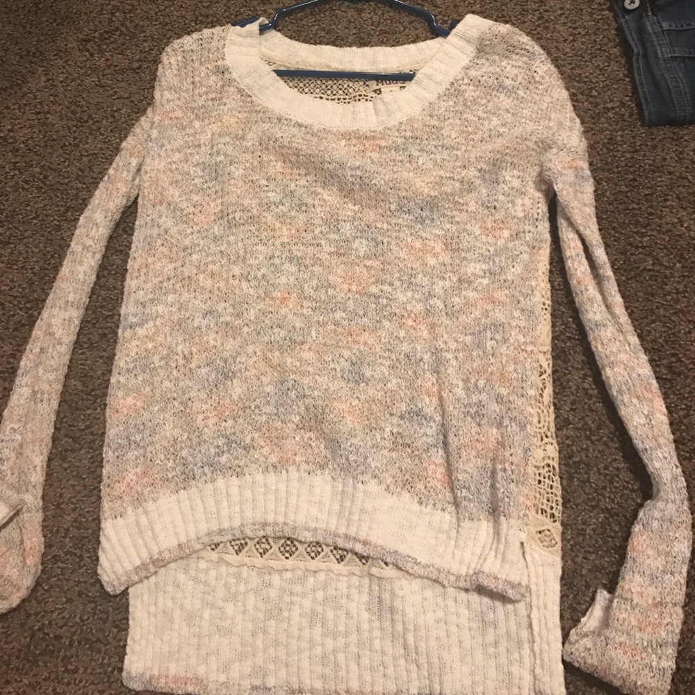 High low open sweater