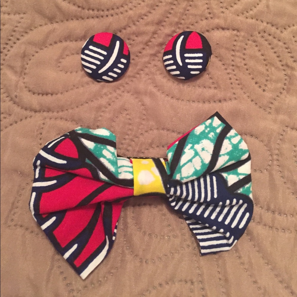 !!!SOLD!!! Beautiful New Ankara Button Earrings