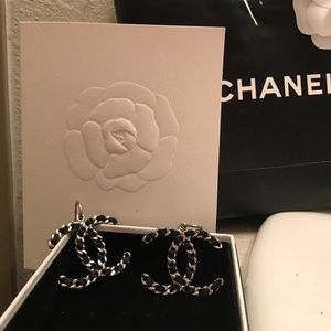 Authentic Chanel logo costume jewelry. Earrings.
