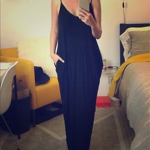 Love Stitch Gauzy Maxi Dress - black