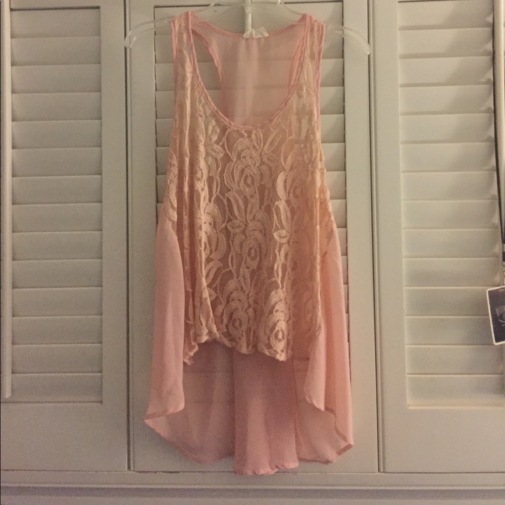 Pink sheer top