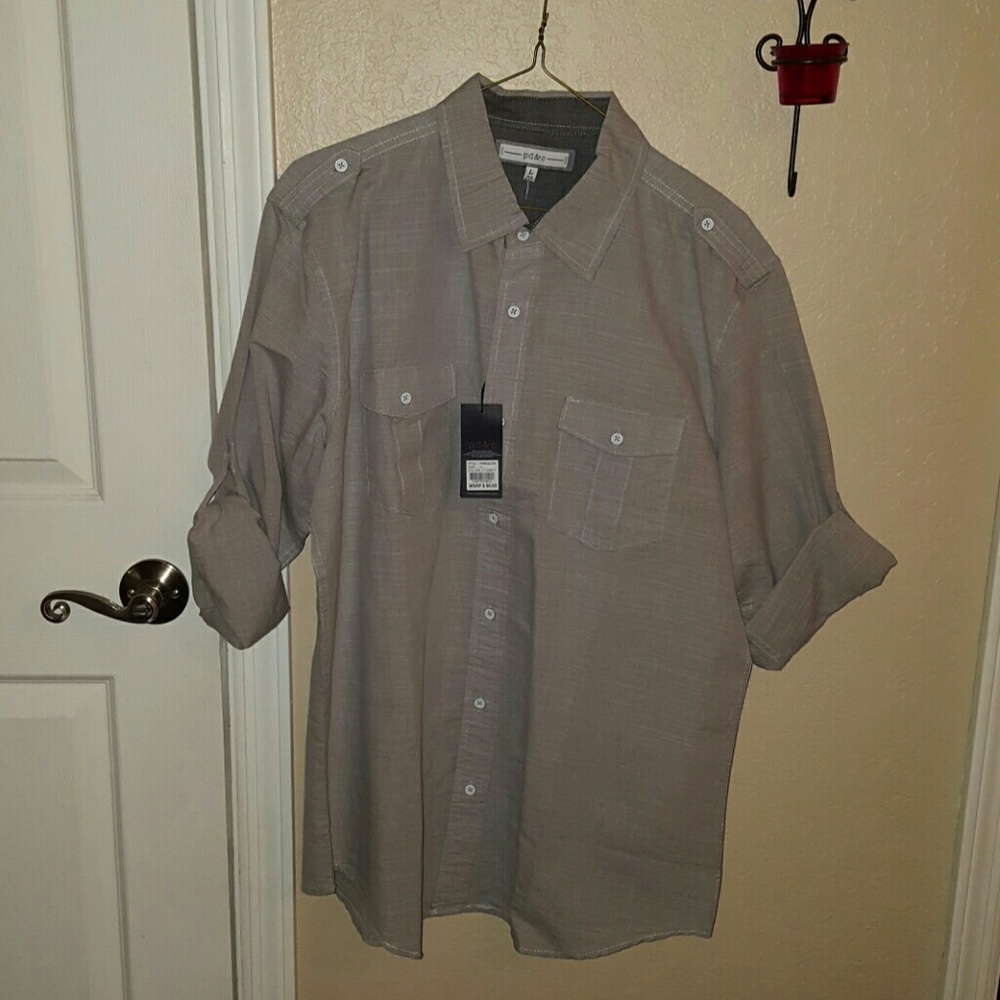 NEW pd & c roll up sleeve shirt