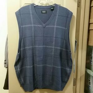 NEW HAGGAR BLUE MENS LIGHTWEIGHT GOLF SWEATER VEST