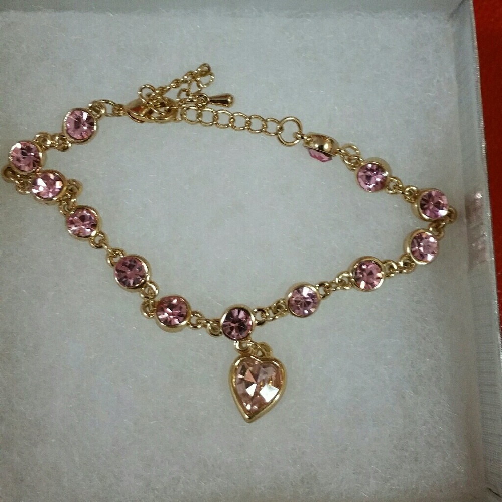 Women Eye Candy LA Pink Heart Bracelet