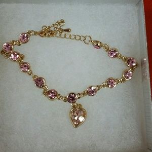 Women Eye Candy LA Pink Heart Bracelet