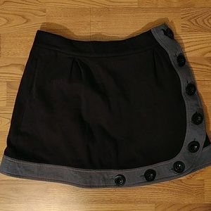 Anthropologie 'Knitteddove' black button skirt