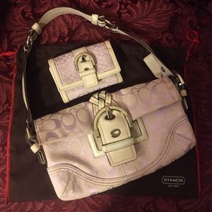 Coach Soho Bag w/ Braided Leather Strap + Wallet