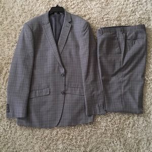 Cool slim fit men's grey pinstripe suit