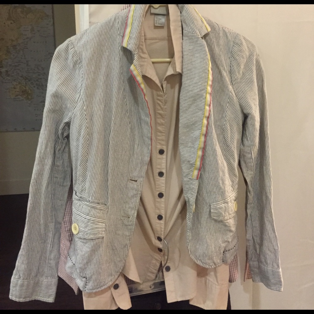 Anthropologie Cartonnier striped blazer