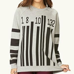 Forever 21 Gray Barcode Sweater
