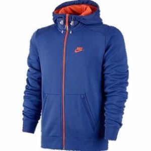 NIKE HYBRID FULL ZIP HOODIE JACKET BLUE ORANGE