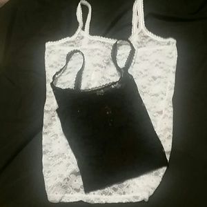N W O T Lace camisoles, one white,one black