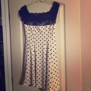 Lacey off the shoulder polka dot dress