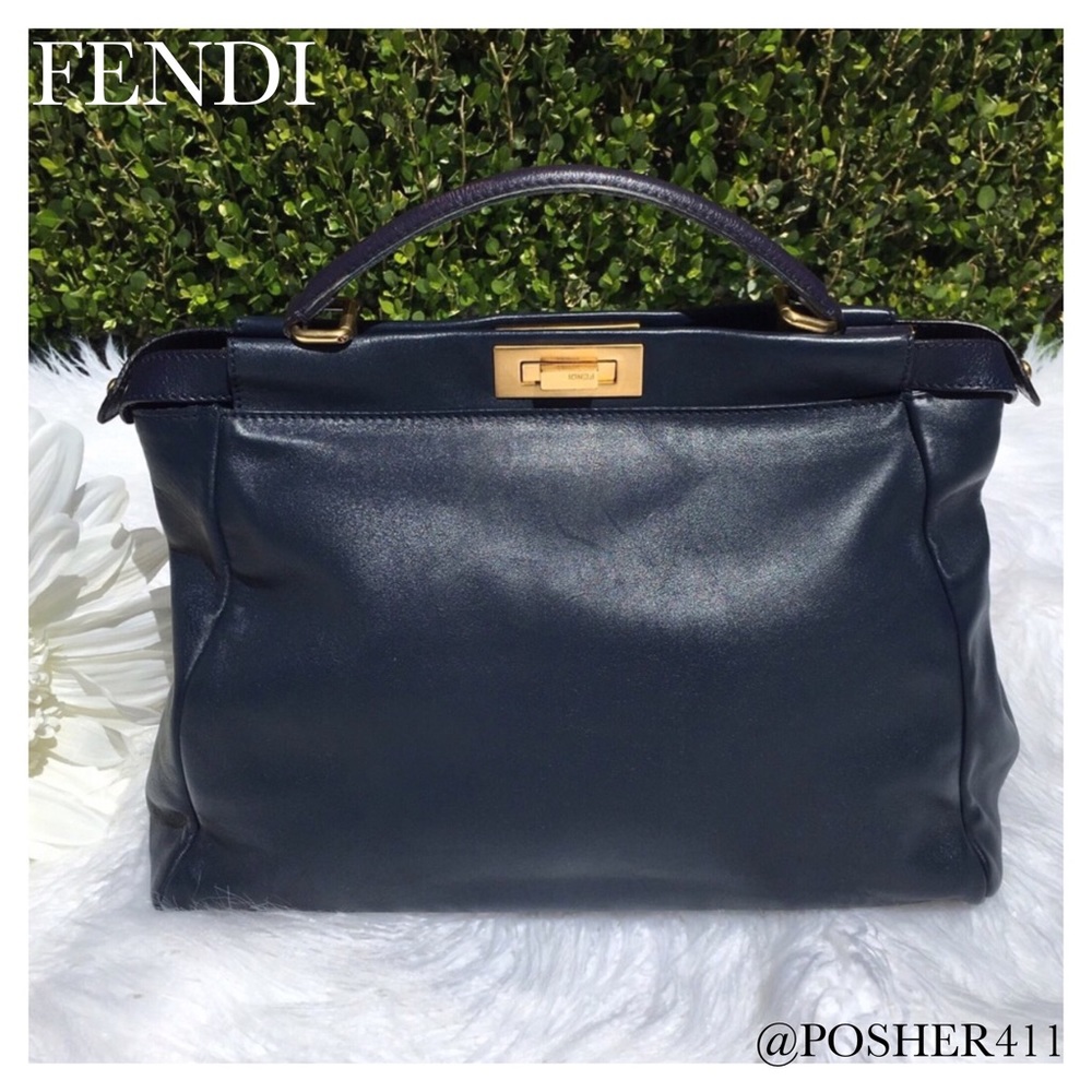 FENDI LARGE BLUE & PURPLE TOTE BAG