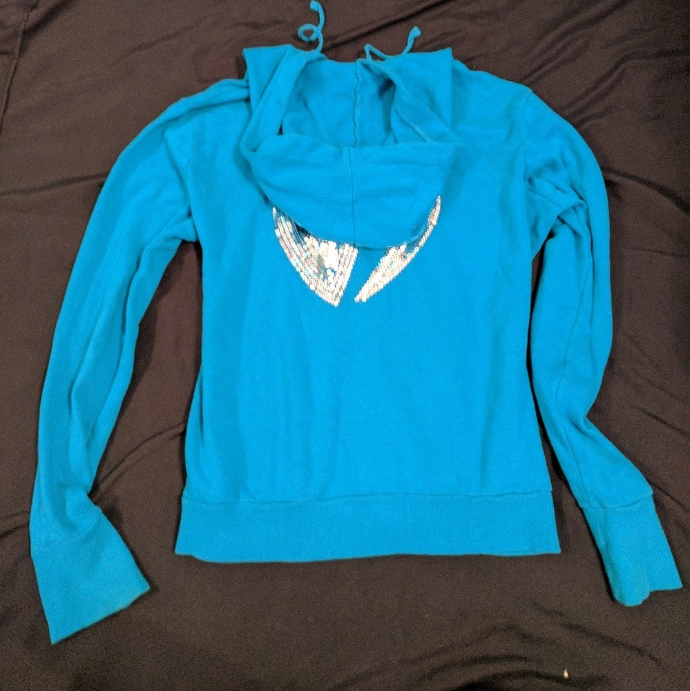 Blue/ teal zip up sweatshirt