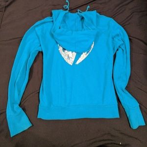 Blue/ teal zip up sweatshirt
